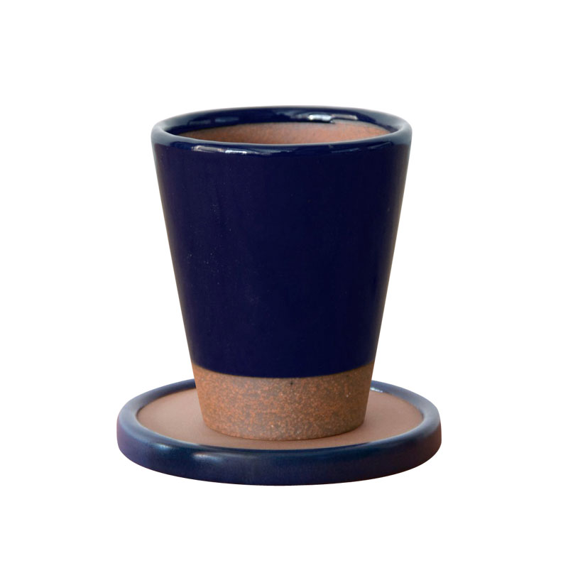 《当店限定》かもしか道具店 陶のビアカップ こぶり＆コースターセット（藍）【製造元出荷】
