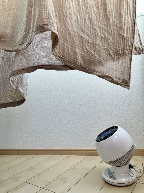 早く乾かすための、干し方の工夫 早く乾かすための、干し方の工夫