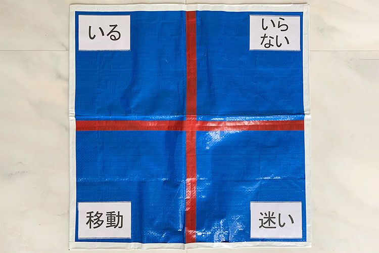 日本清掃収納協会推奨の「四分類シート」