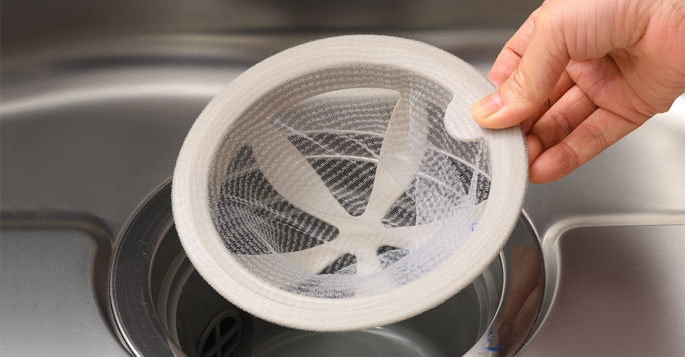 シンク掃除が楽になる排水口ネットホルダー（グレー）【製造元出荷