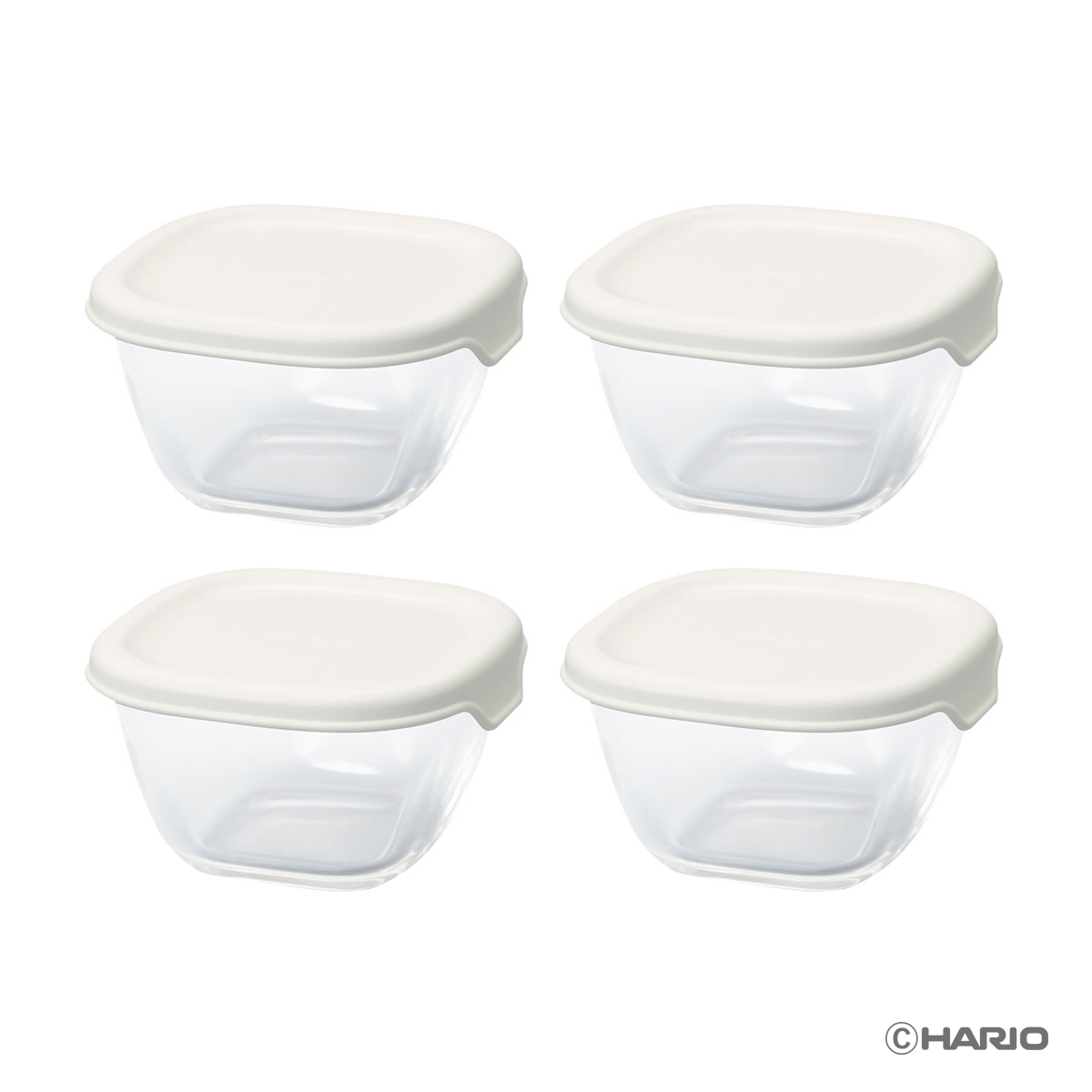 ハリオ（HARIO） 耐熱ミニ角小鉢 4個セット【製造元出荷】