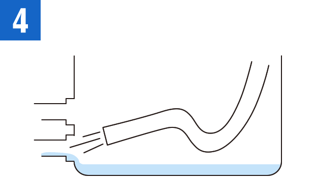 4.浴槽や釜の内部をよく水洗いする