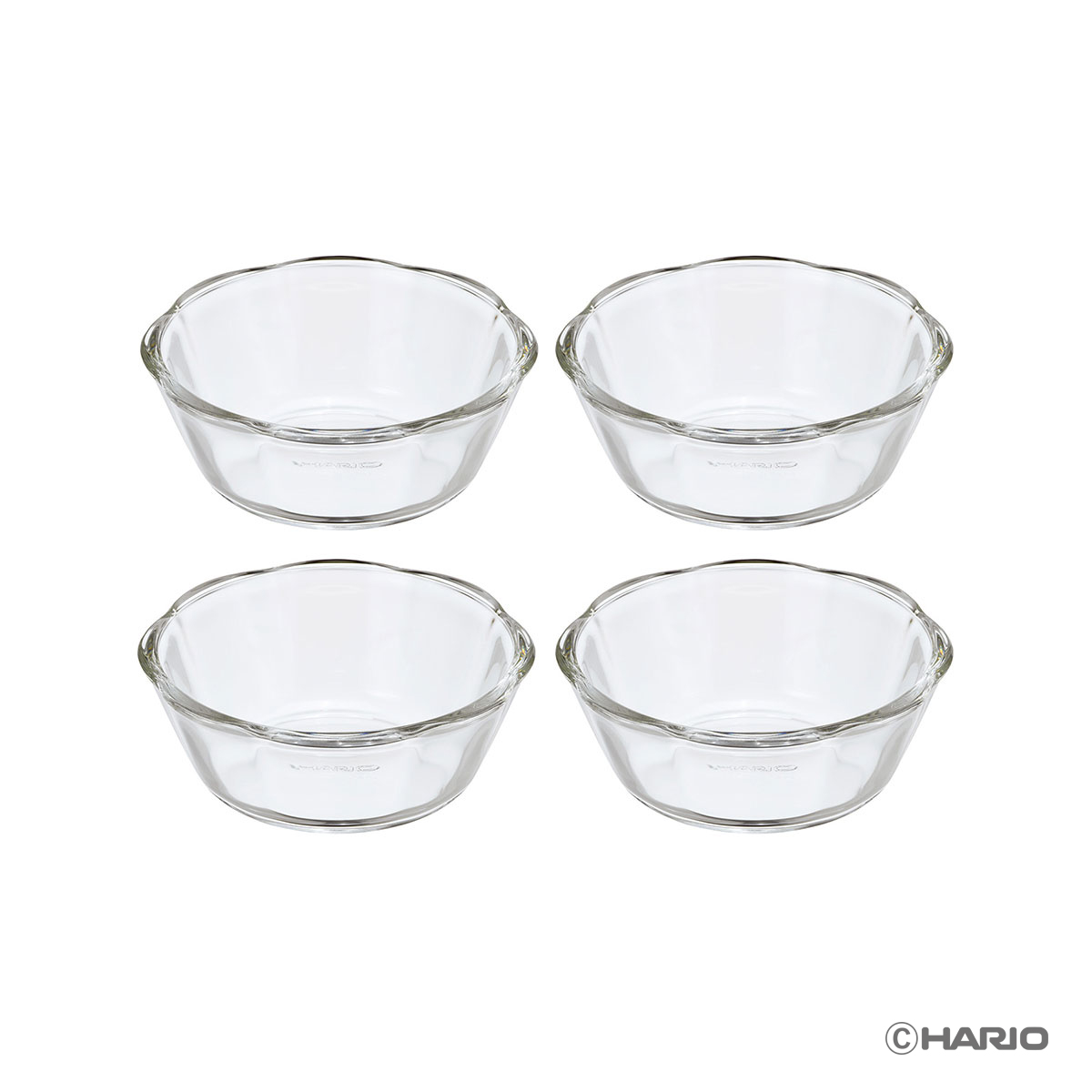 ハリオ（HARIO） 耐熱ガラス製スイーツボウル200 4個セット【製造元出荷】