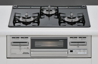 グリル付三口ガスビルトインコンロ