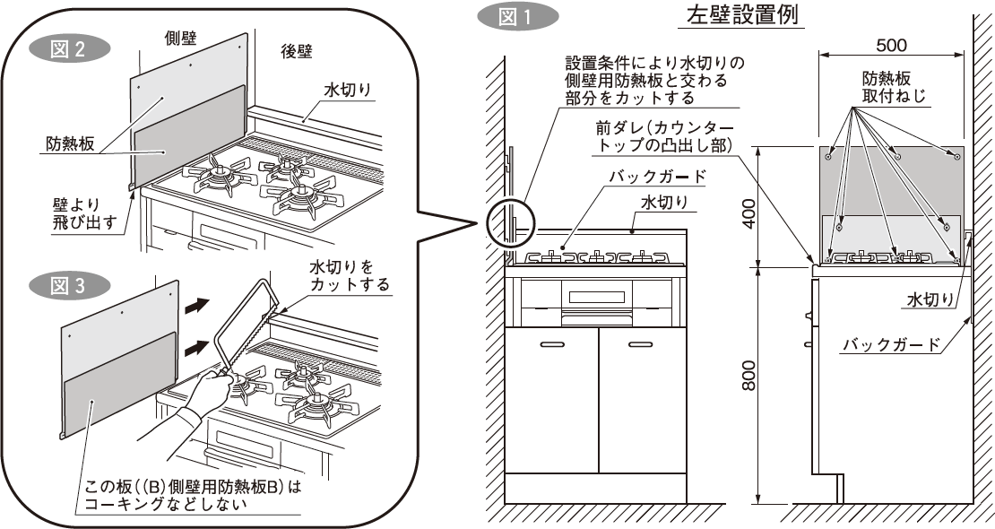 防熱板を取り付ける側の固定ねじを取り外す