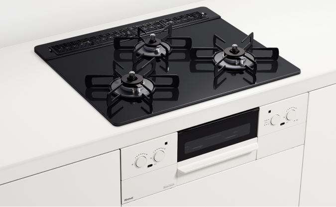 Rinnai RHS71W38M17VNBW-LP 標準設置工事セット クリスタルブラック DELICIA ビルトインガスコンロ(プロパンガス用・両側強火タイプ・3口・75cm) Rinnai RHS71W38M17VNBW-LP 標準設置工事セット クリスタルブラック