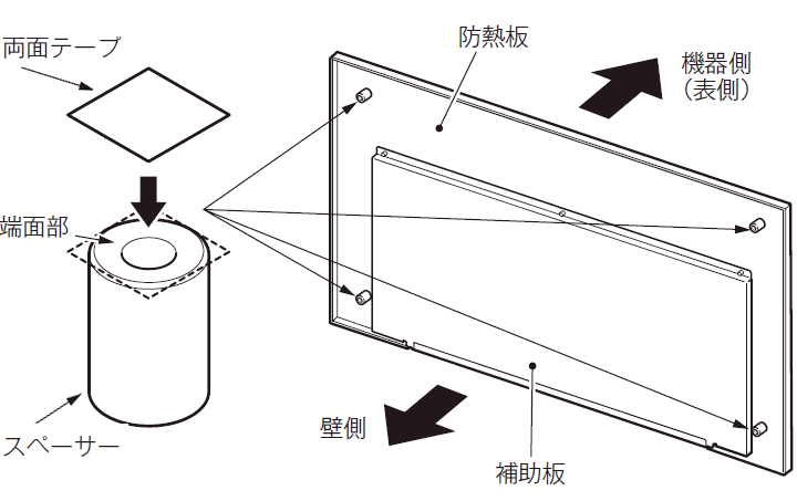防熱板 55S2(側壁用・壁ビス止めタイプ)【型番:RB-55S2 防熱板 55S2(側壁用・壁ビス止めタイプ)【型番:RB-55S2