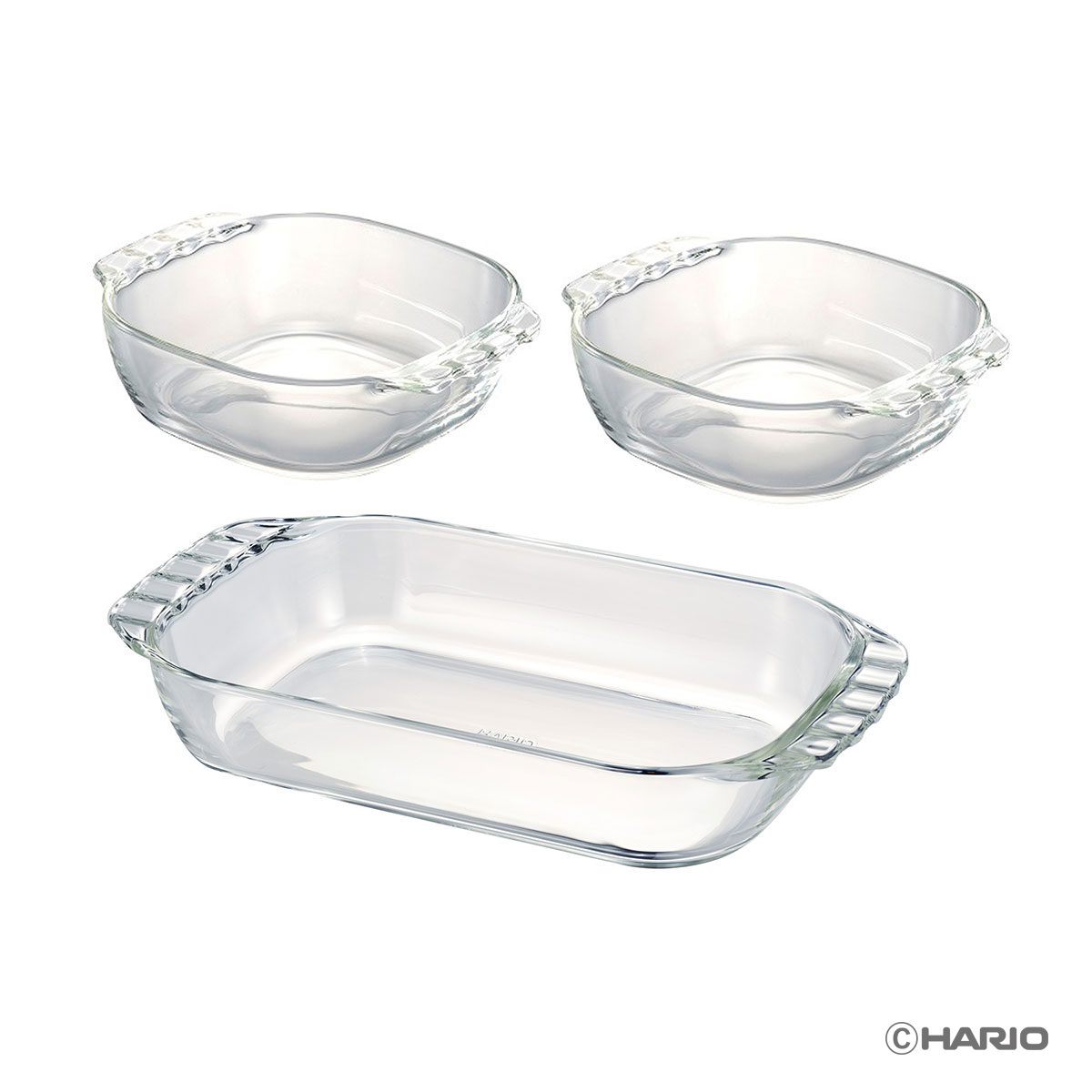 ハリオ（HARIO） 耐熱ガラス製トースター皿 3個セット【製造元出荷】