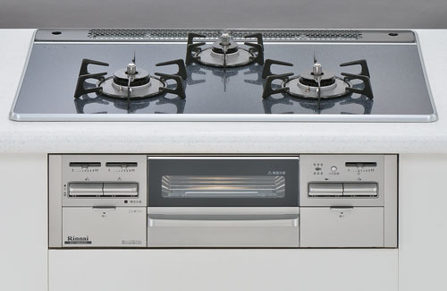 Rinnai - 【新品未使用】Rinnai グリル付き3口ガスビルドインコンロ e-TREND｜リンナイ BEIZ 3口ガスビルトインコンロ 60cm 水無し