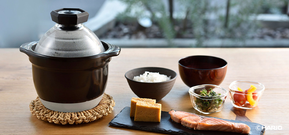 ハリオ（HARIO） フタがガラスのご飯釜1～2合【製造元出荷】