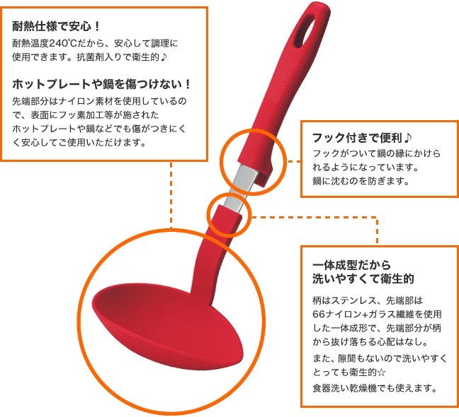 抗菌耐熱ミニレードル（ブラック）【製造元出荷】 | Rinnai Style