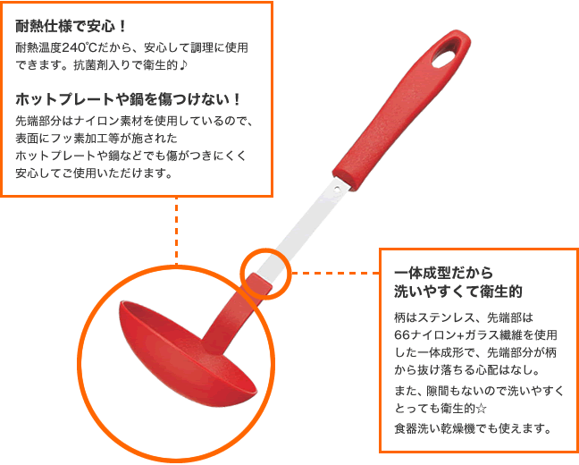 抗菌耐熱お玉（イエロー）【製造元出荷】 | Rinnai Style（リンナイスタイル） | リンナイ