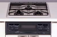 グリル付三口ガスクックトップ