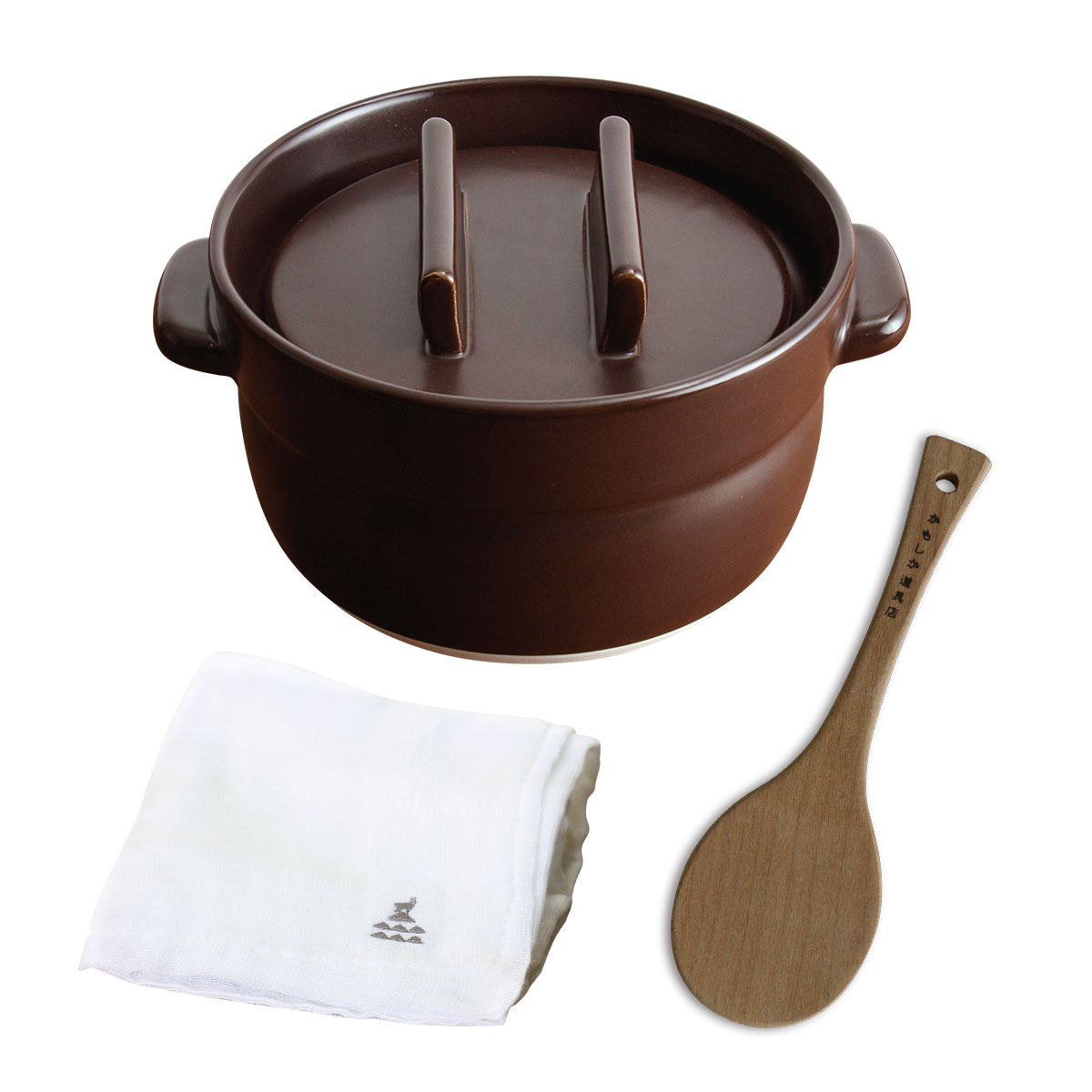 《当店限定》かもしか道具店 ごはんの鍋スタート3点セット（茶）【製造元出荷】