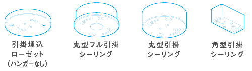 天井に取付ねじで固定の取り付け口