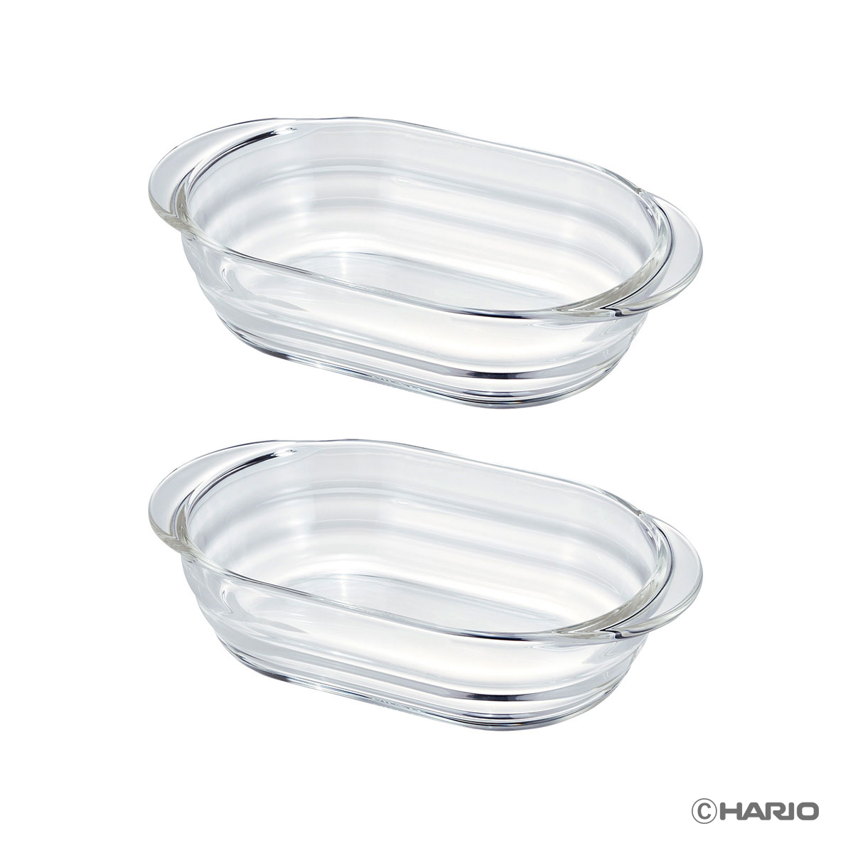 ハリオ（HARIO） 耐熱ガラス製グラタン皿 2個セット【製造元出荷】