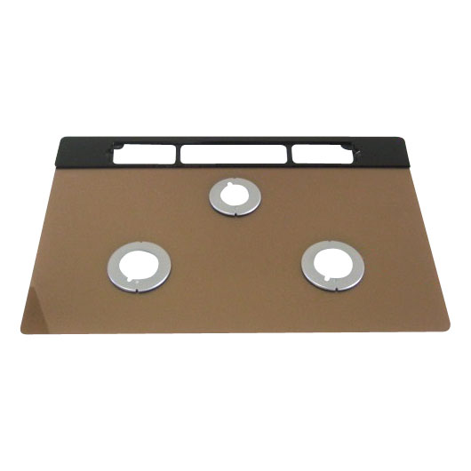 トッププレート＜ガラス・ベイクドキャメル＞※排気口カバー枠：ブラック