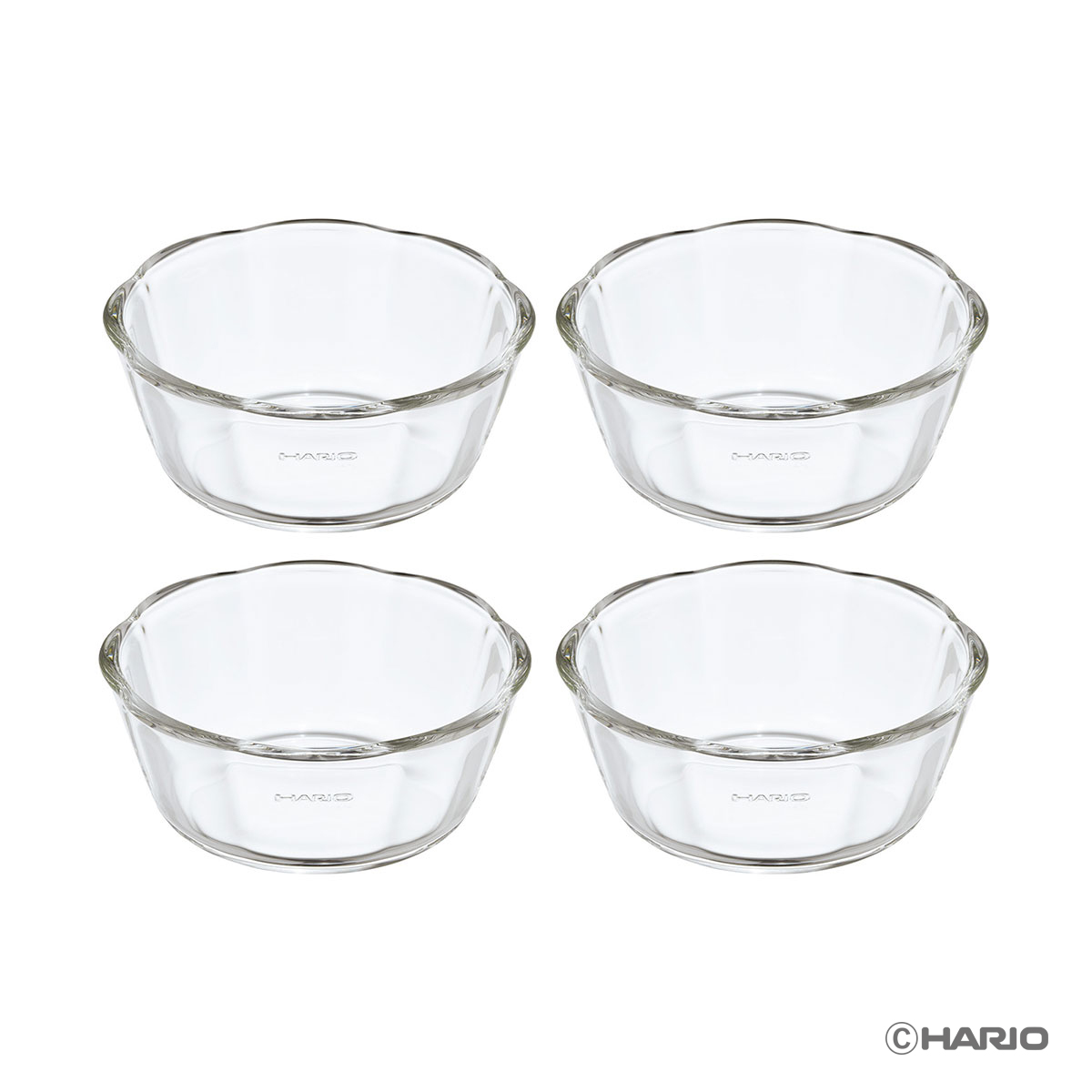 ハリオ（HARIO） 耐熱ガラス製スイーツボウル300 4個セット【製造元出荷】