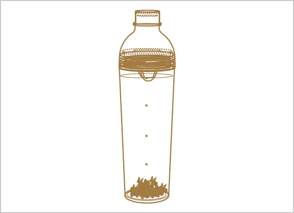 フィルターを本体パッキンにセットしてから飲み口にはめます