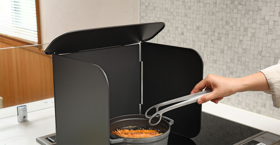 コンパクト4面レンジガード（ブラック）【製造元出荷】 | Rinnai Style